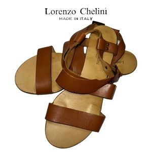 Lorenzo Chelini Leather Sandals, Size 41 (10)